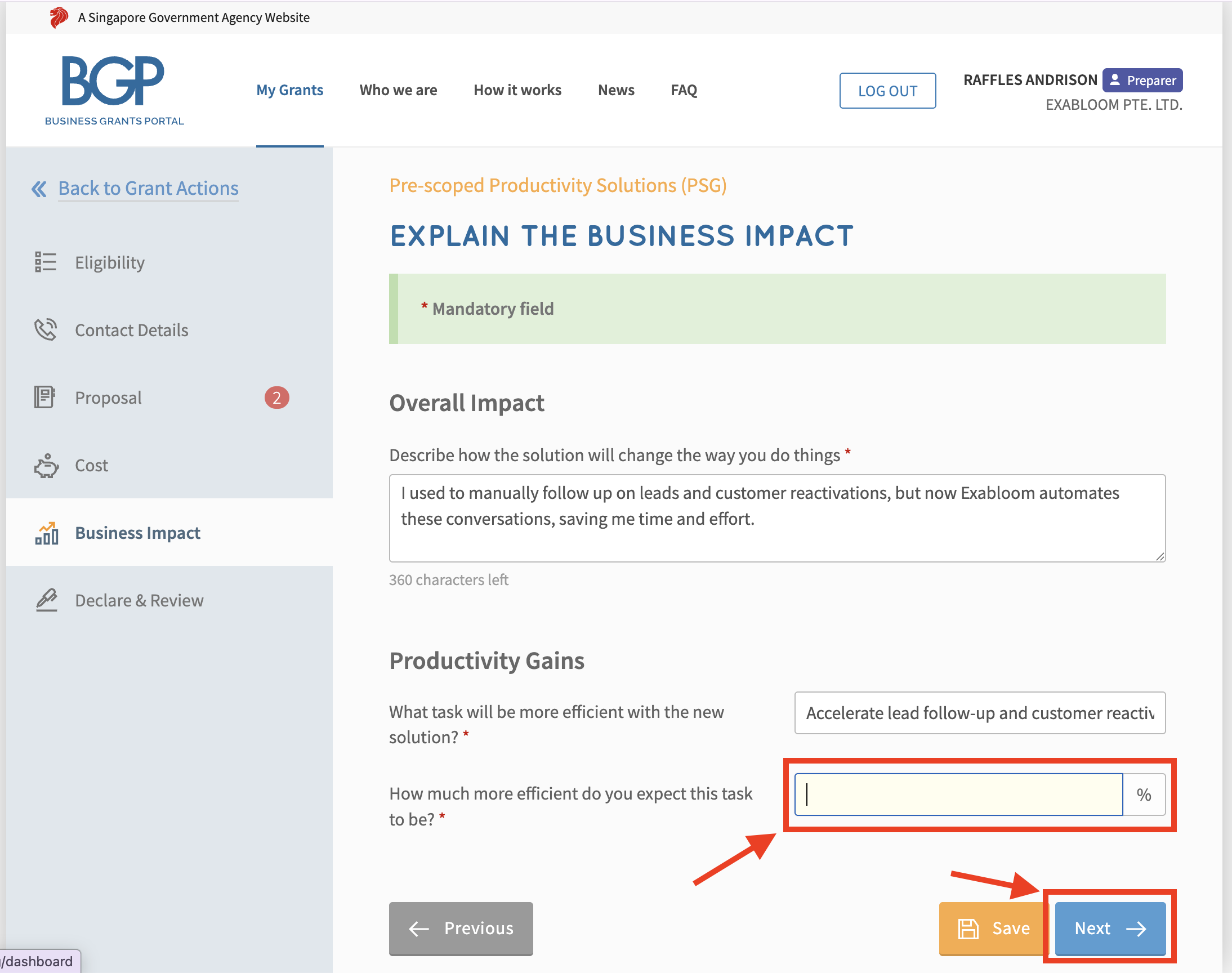 Proposal More Efficient By Percentage