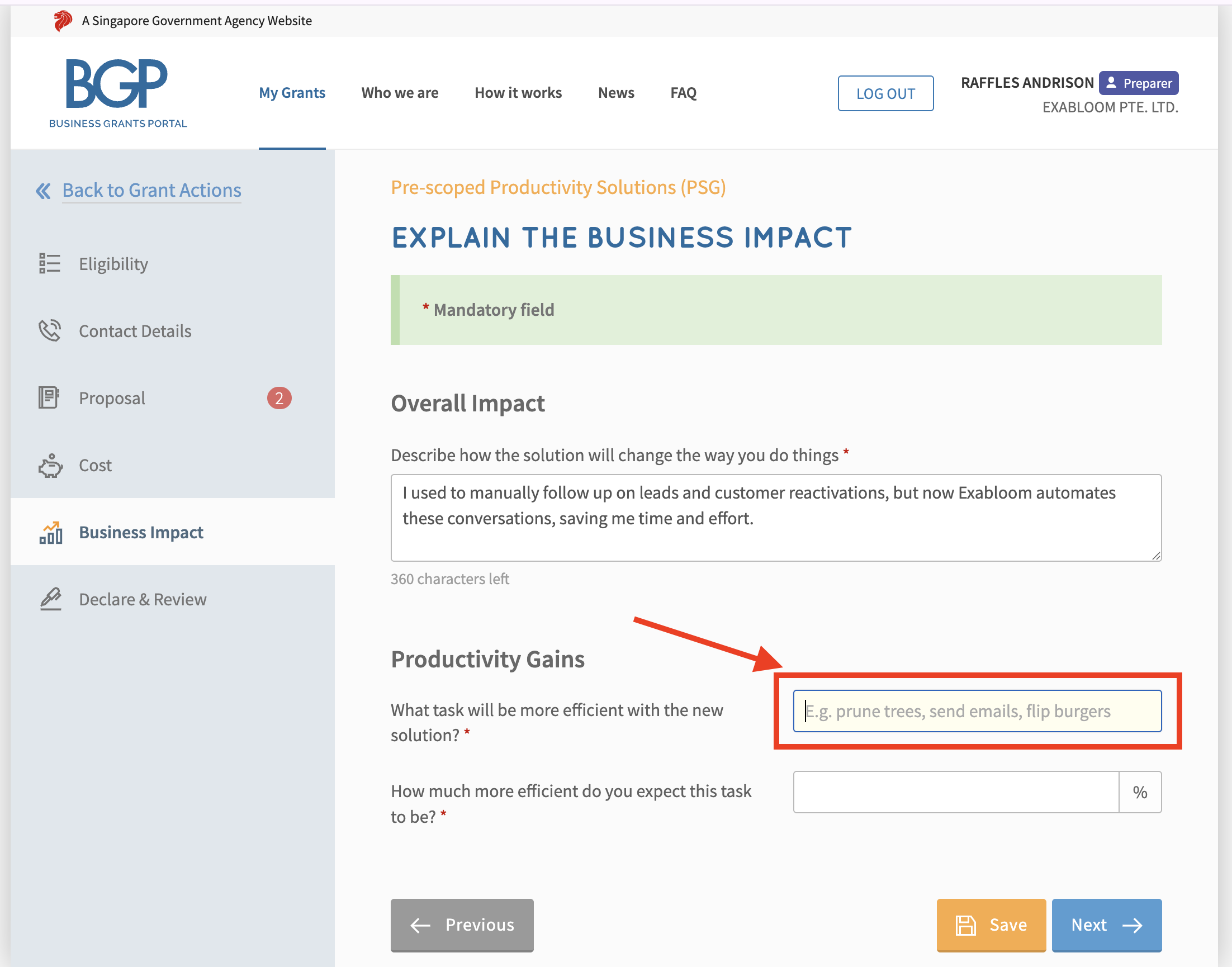 Proposal More Efficient Task
