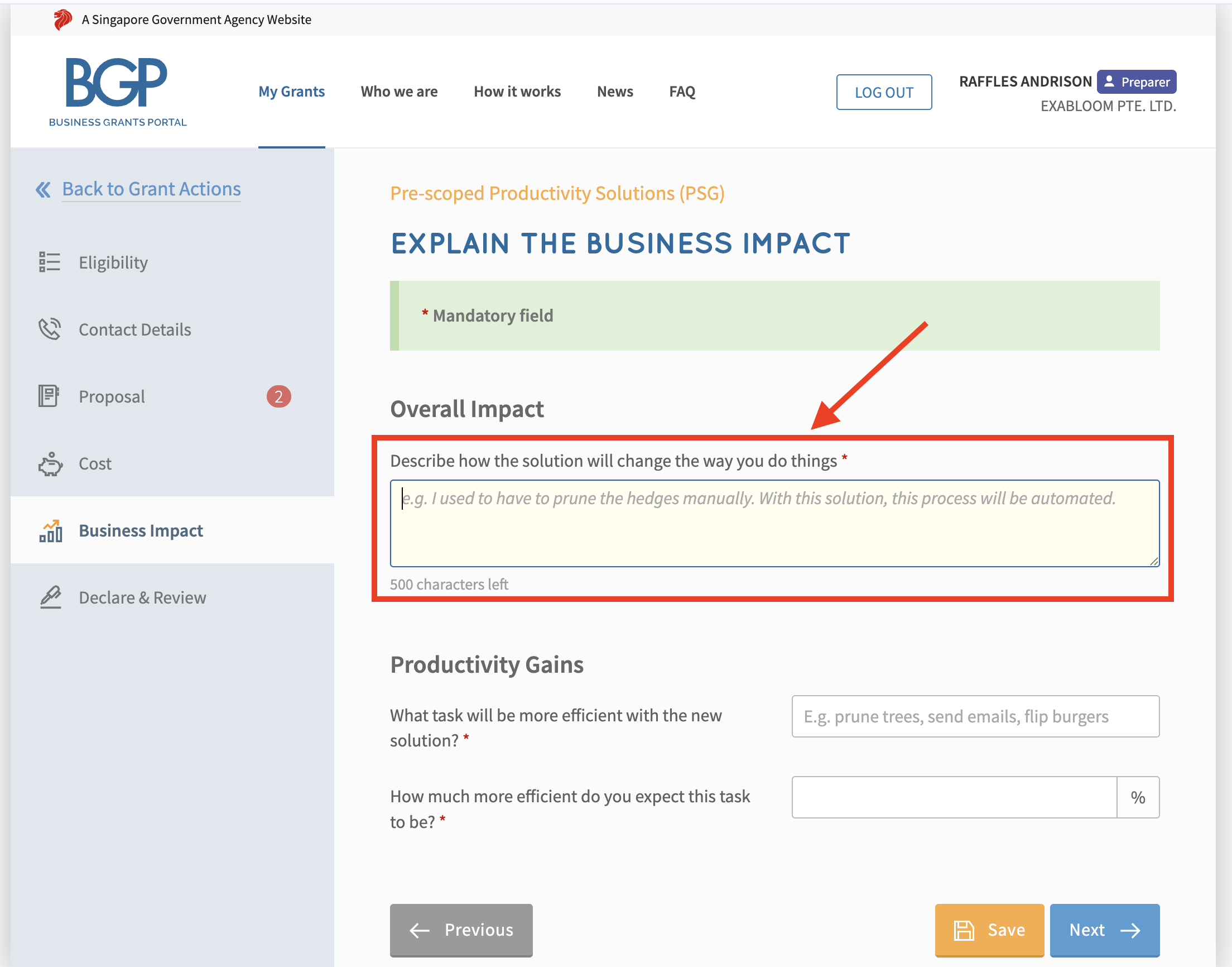 Proposal Overall Impact