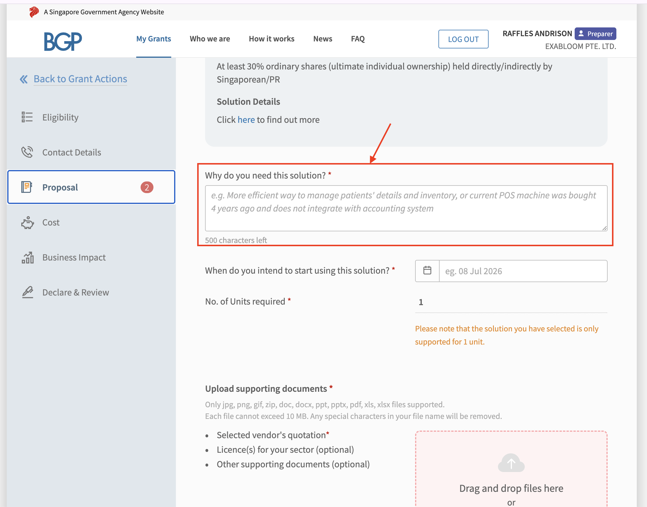 Select Proposal Why Solution Is Needed