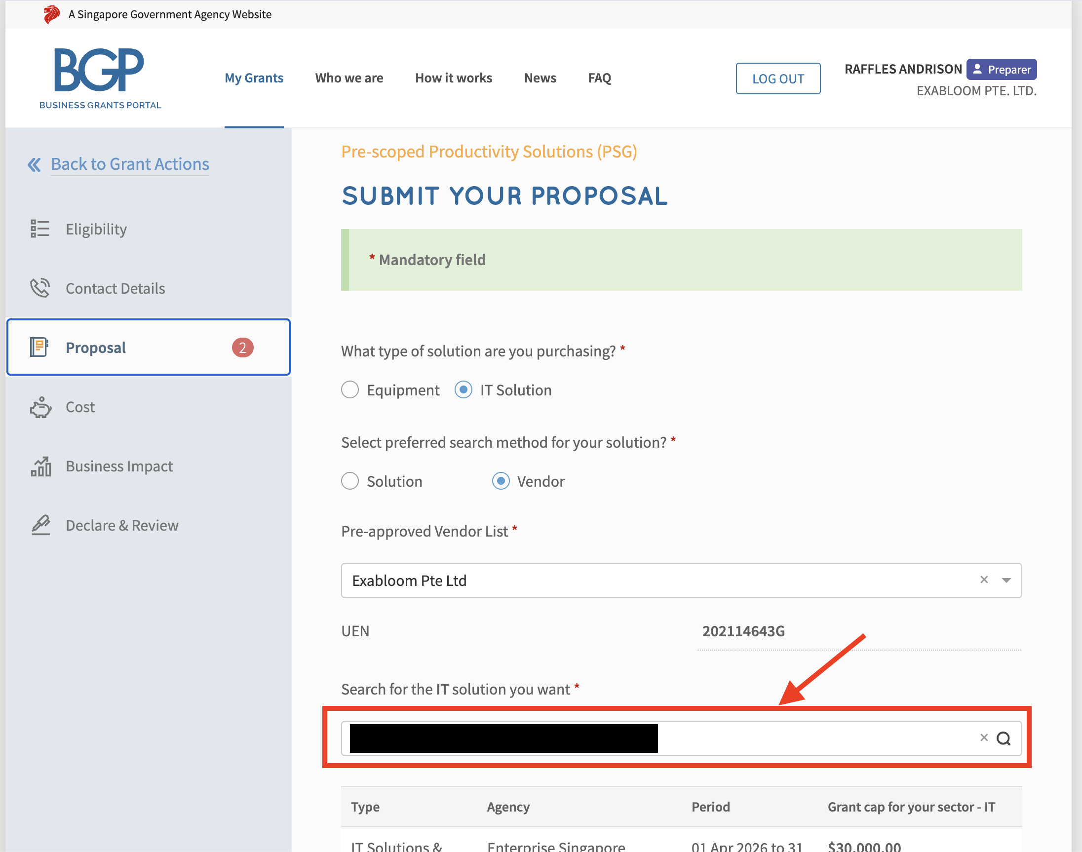 Select Proposal Package Solution